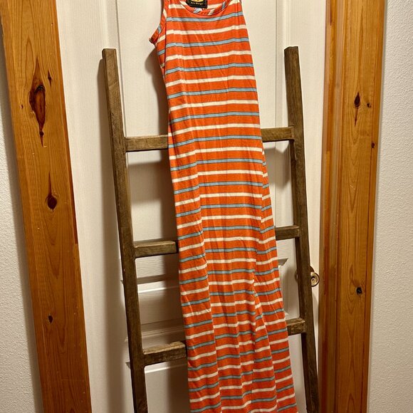Free People Orange, Blue, White Striped Maxi Dress M - Picture 3 of 4